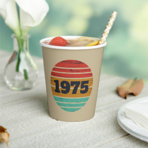Personalised fifty vintage 50th birthday party paper cups