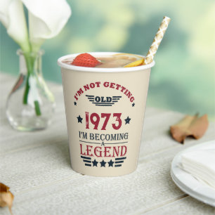 Personalised fifty vintage 50th birthday party paper cups