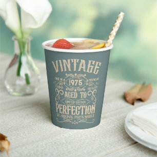 Personalised fifty vintage 50th birthday party paper cups
