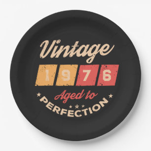 Personalised fifty vintage 50th birthday party paper plate