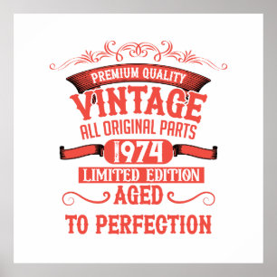 Personalised fifty vintage 50th birthday party poster