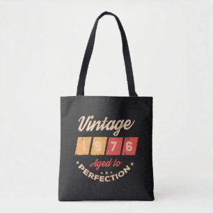 Personalised fifty vintage 50th birthday party tote bag