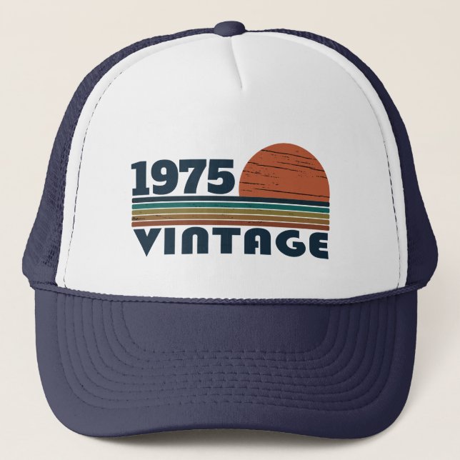 Personalised fifty vintage 50th birthday party trucker hat (Front)