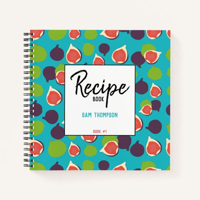 Personalised Fig Summer Fruit Pattern Recipe  Notebook (Front)