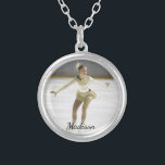 Personalised Figure Skating Custom Photo and Name Silver Plated Necklace<br><div class="desc">Your skater will love this beautiful necklace featuring a her photo and name (or other text).  Makes a perfect end of season gift for all of her hard work - great as a coach's gift too.</div>
