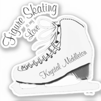 Personalised Figure Skating Girl Ice Skate Sticker