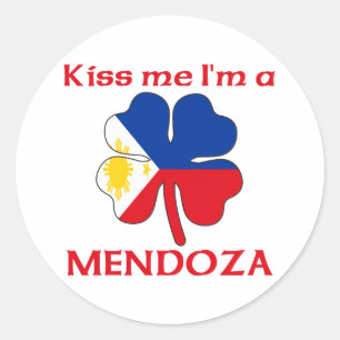 Personalised Filipino Kiss Me I'm Mendoza Classic Round Sticker