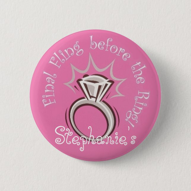 Personalised Final Fling Button (Front)