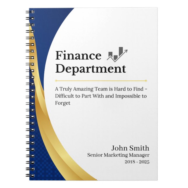 Personalised Finance Department  Notebook (Front)