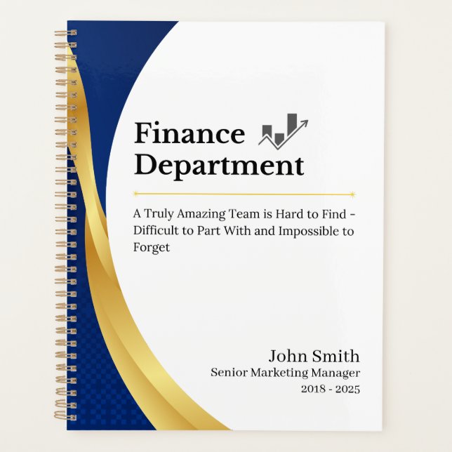 Personalised Finance Department  Planner (Front)