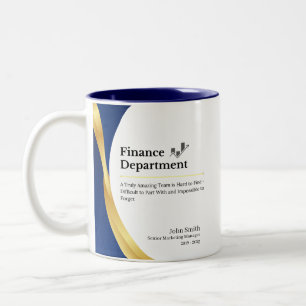 Personalised Finance Department Two-Tone Coffee Mug
