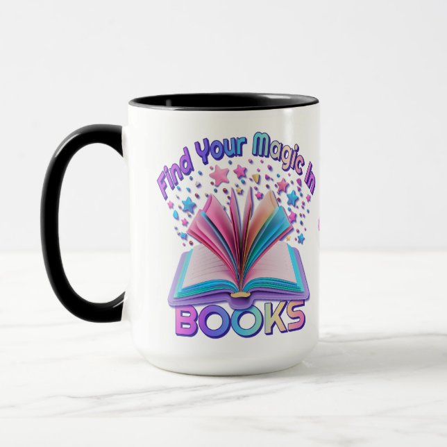 Personalised Find Magic In Books  2 Mug (Left)