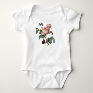 Personalised Fine art Rose and butterfly Baby Bodysuit