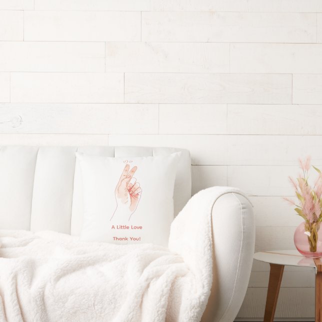 Personalised Finger Heart Nursery Pillow (Couch)