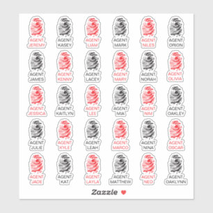 Personalised Fingerprint Spy Party Stickers