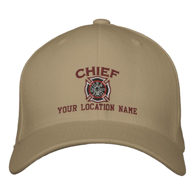 Personalised Fire Chief Custom Cap Embroidery (Front)