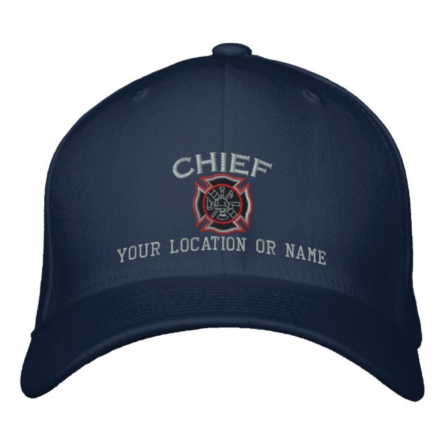 Personalised Fire Chief Custom Cap Embroidery (Front)