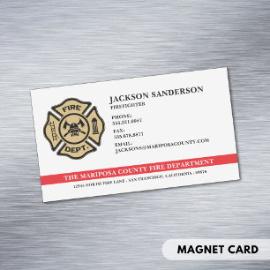 Personalised Fire Department Firefighter Logo Magnetic Business Card