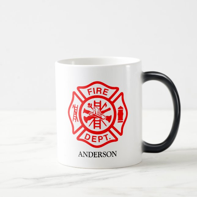 Personalised Fire Department Maltese Cross Magic Mug (Right)