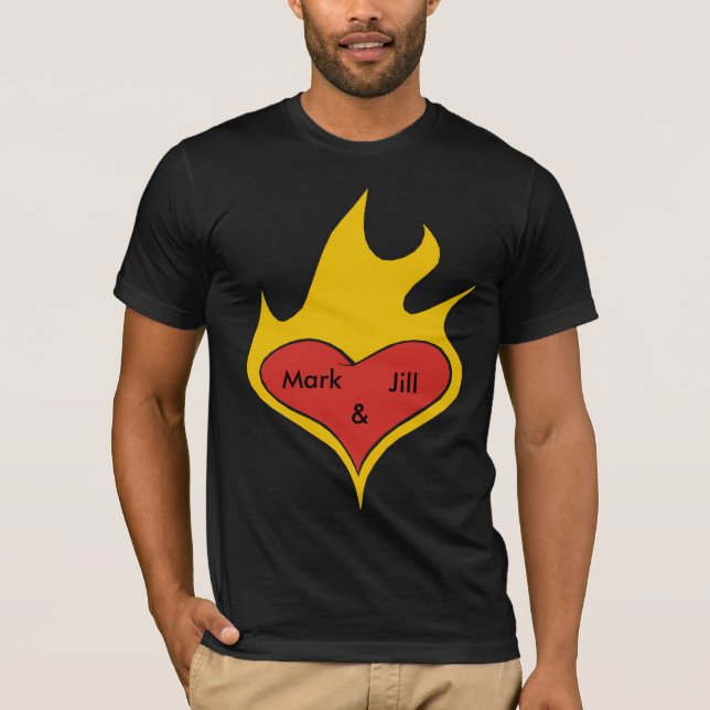 Personalised Fire Heart Shirt (Front)