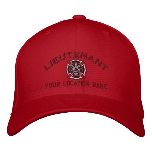 Personalised Fire Lieutenant Custom Cap Embroidery (Front)