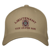 Personalised Fire Lieutenant Custom Cap Embroidery