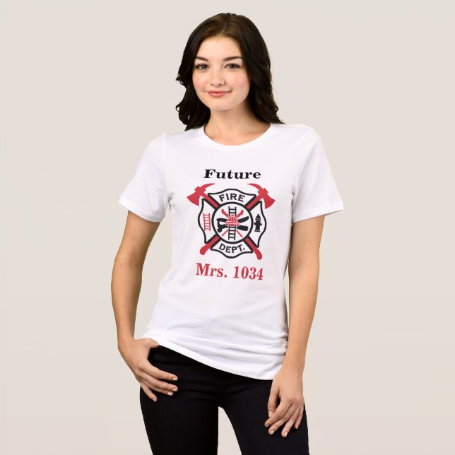 Personalised Firefighter Bachelorette Future Mrs. Tri-Blend Shirt (Front Full)