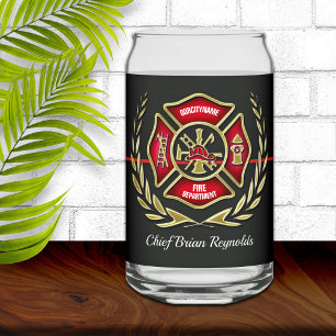 Personalised Firefighter Can Glass