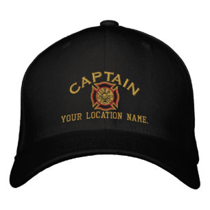 Personalised Firefighter Captain Cap Embroidery