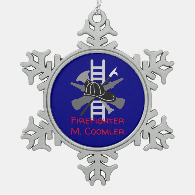 Personalised Firefighter Christmas Ornament (Front)