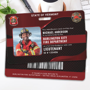 Personalised Firefighter Employee Custom Photo ID ID Badge