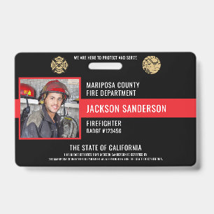 Personalised Firefighter Employee Photo ID Badge
