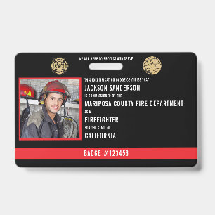 Personalised Firefighter Employee Photo ID Badge