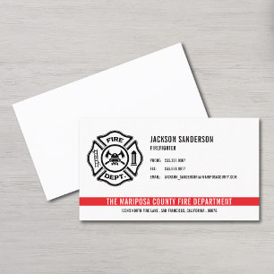 Personalised Firefighter Fire Department Logo Business Card
