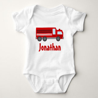 Personalised Firefighter Fire Truck Baby T-shirt Bodysuit