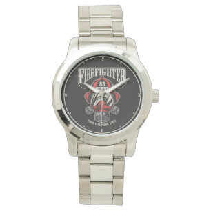 Personalised Firefighter Mask Fire Dept Helmet  Watch