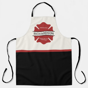Personalised Firefighter Red Logo Symbol Apron