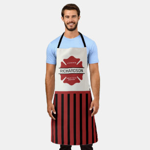 Personalised Firefighter Red Logo Symbol  Apron