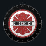 Personalised Firefighter Red Logo Symbol  Dartboard<br><div class="desc">Personalised Firefighter Red Logo Symbol Fire Rescue Department Gifts!</div>