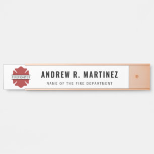 Personalised Firefighter Red Logo Symbol Door Sign