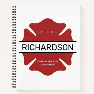 Personalised Firefighter Red Logo Symbol  Notebook
