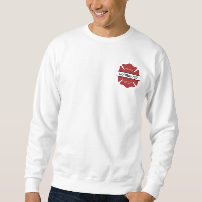 Personalised Firefighter Red Logo Symbol  Sweatshirt (Front)