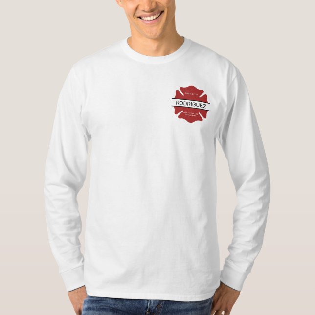 Personalised Firefighter Red Logo Symbol  T-Shirt (Front)