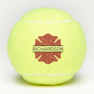 Personalised Firefighter Red Logo Symbol  Tennis Balls