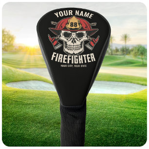 Personalised Firefighter Skull Fireman Fire Dept Golf Head Cover