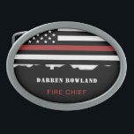 Personalised Firefighter Thin Red Line Fire Rescue Belt Buckle<br><div class="desc">Personalised Firefighter Thin Red Line Fire Rescue Gifts!</div>