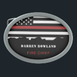 Personalised Firefighter Thin Red Line Fire Rescue Belt Buckle<br><div class="desc">Personalised Firefighter Thin Red Line Fire Rescue Gifts!</div>