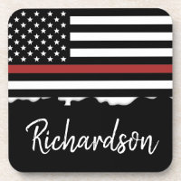 Personalised Firefighter Thin Red Line Fire Rescue