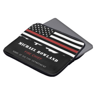 Personalised Firefighter Thin Red Line Fire Rescue Laptop Sleeve