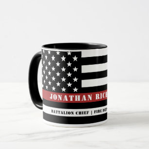 Personalised Firefighter Thin Red Line Fire Rescue Mug